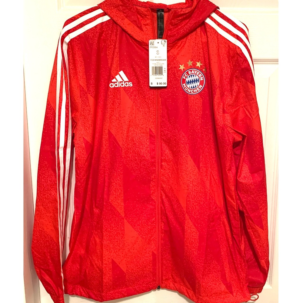 ADIDAS FCB FC Bayern Munchen Windbreaker FR3964 Sz S NWT